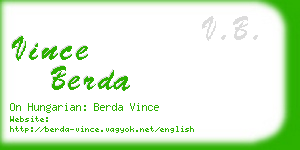 vince berda business card